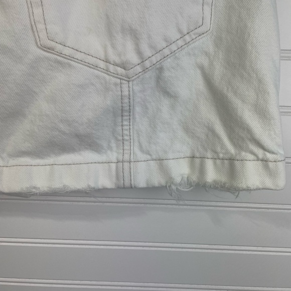 Abercrombie & Fitch White Denim Button Down Mini Natural Rise Skirt 27/4 Women - Picture 2 of 6